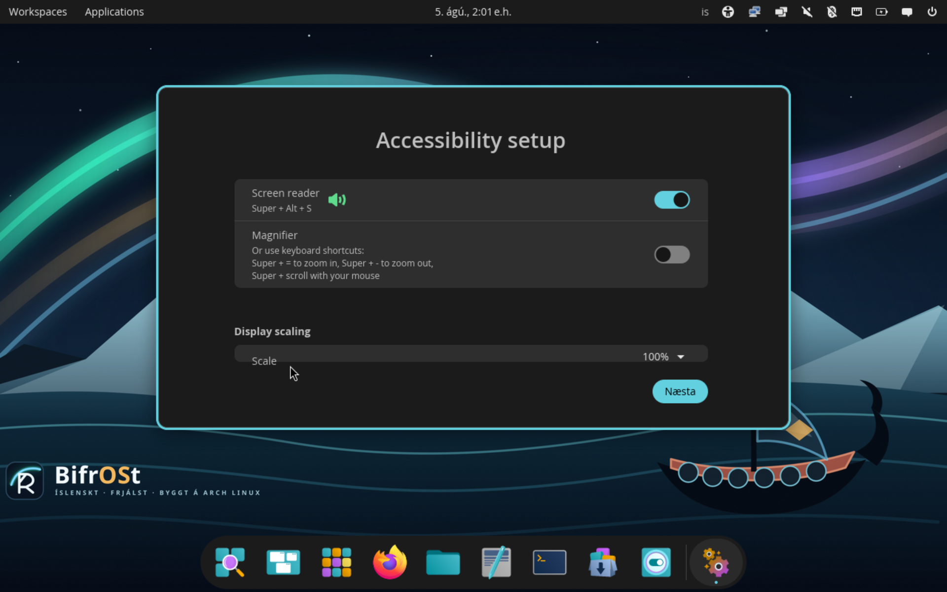 Installed BifrOSt COSMIC desktop